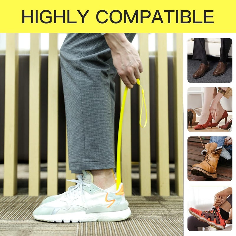 PCEEL Shoe Horn Long Handle Super Strong Plastic/Genuine Wood with Lanyard,Shoehorn Fit for Men,Women,Seniors,Kids - Image 5